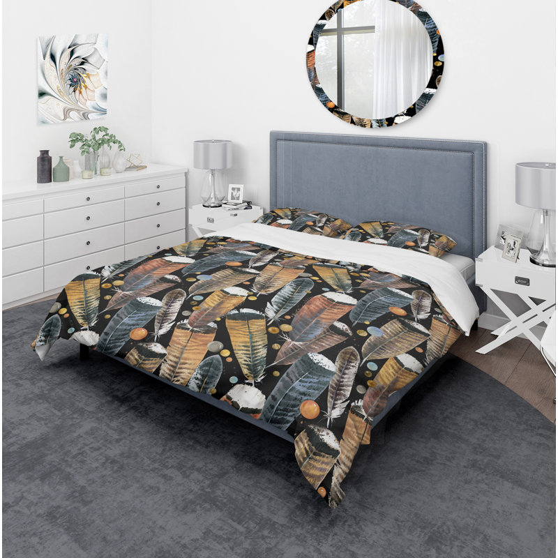 Ensemble de housse de couette noire en microfibre Cottage Americana, Housse simple + 1 taie décorative