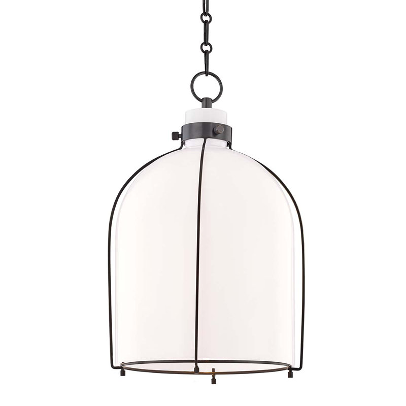Luminaire suspendu en forme de dôme à 1 lumière Trejohn, Bronze vieilli