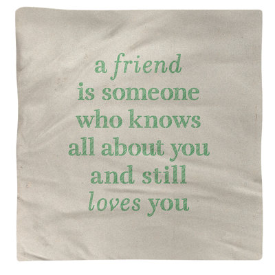 Serviette et citation manuscrite «Love and Friendship»
