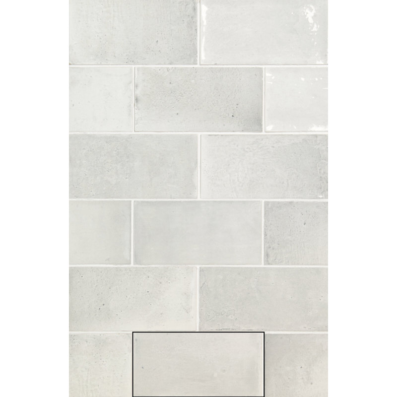 Carrelage mural en céramique aspect brique 3 "x 6" Cascade, Bleu
