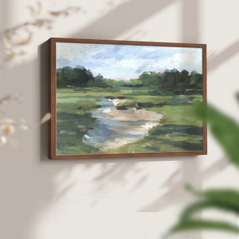 Étude de terrain de golf I - Reproduction encadrée - Restickable, Noyer, H 22 po x l 28 po