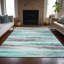 Tapis bleu sarcelle Xhevrie lavable à la machine intérieur / extérieur-112126686