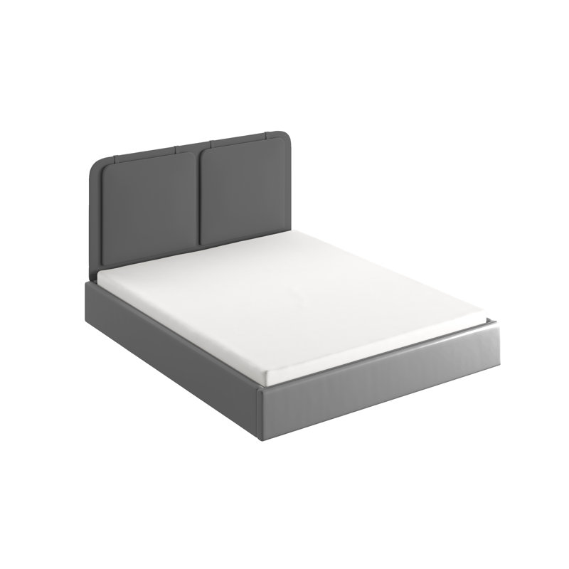 synergy Upholstered Velvet Lift Up Storage Bed, Grey