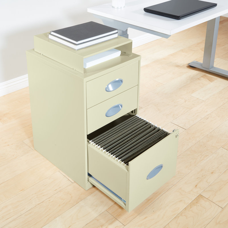 14.25'' Wide 3 -Drawer Steel File Cabinet, Tan