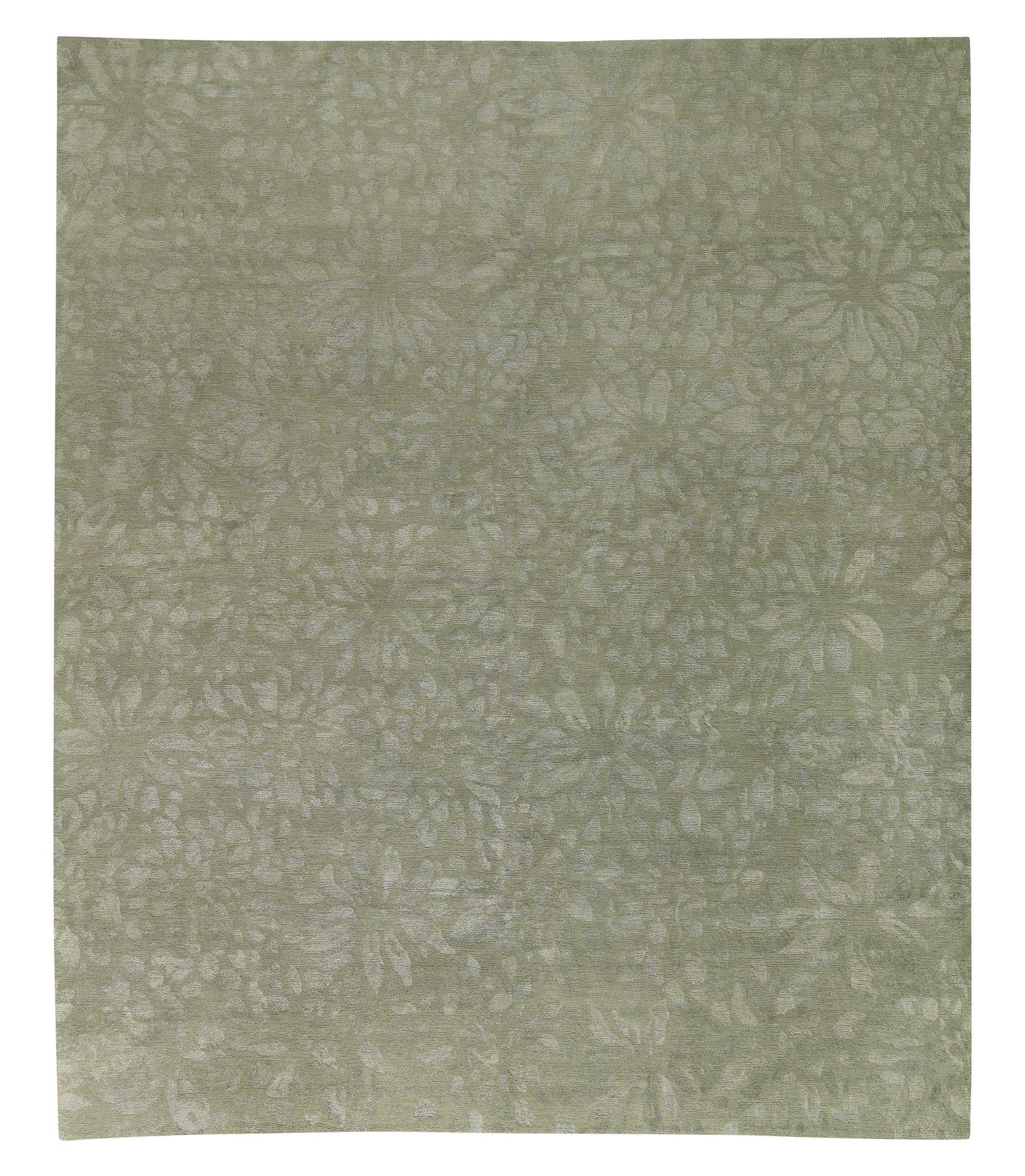Top Secret Rug Tufenkian Secret Garden Floral Hand-Knotted Green/Gray Area Rug | Perigold