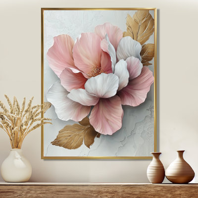 Eury, pivoines blanches et roses en marbre II - art mural pivoines