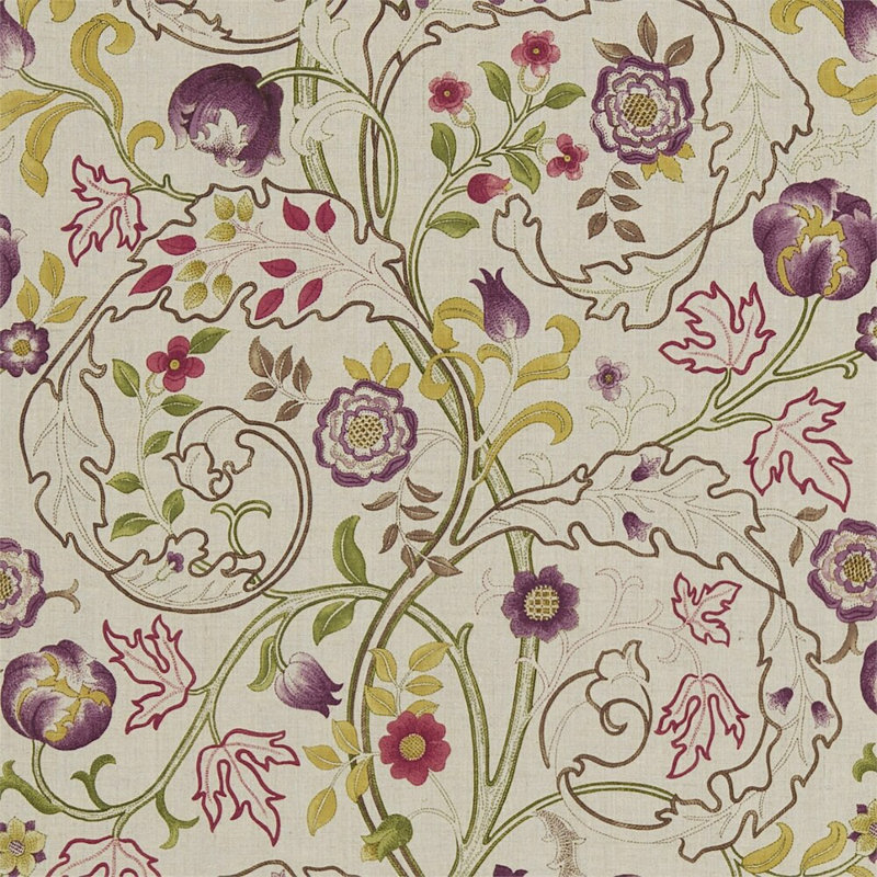 Mary Isobel Fabric, Wine/Linen