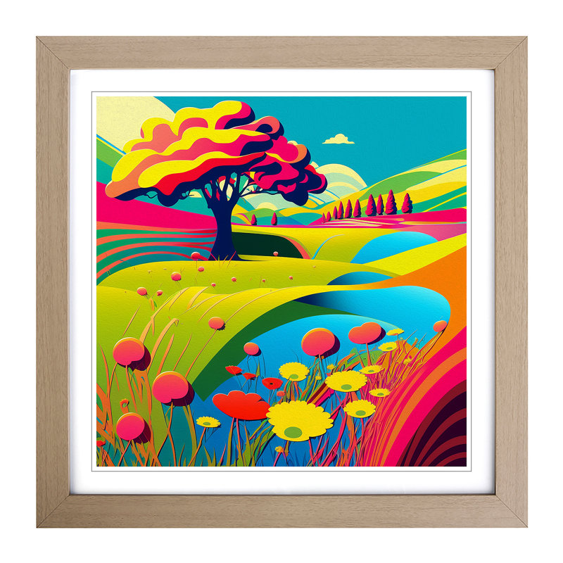 MeadowNo.1 - Framed Print, Oak