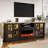  78" Fireplace Tv Stand With Electric Fireplace For Tvs Up To 90", Farmhouse Tv Stand With Large Storage Space, Led Lights & Adjustable Shelves, Entertainment Center For Living Room-1767861120