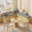Banc de coin en L avec rangement, banc de coin-repas avec coussins gris, blanc-2124541835