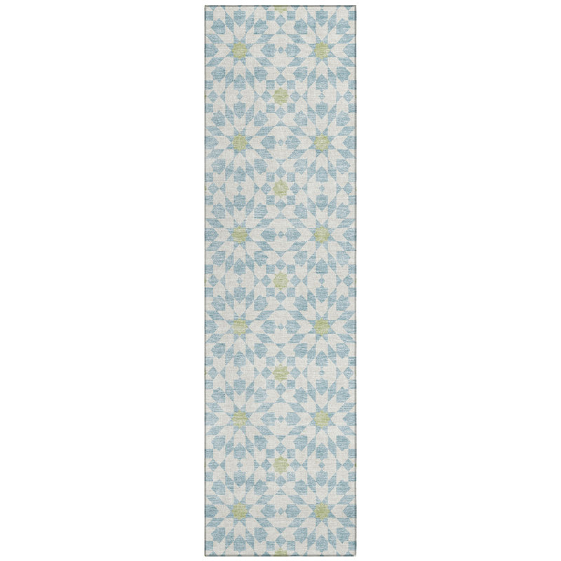 Washable Floral Indoor / Outdoor Rug, Runner 2'3" x 7'6"