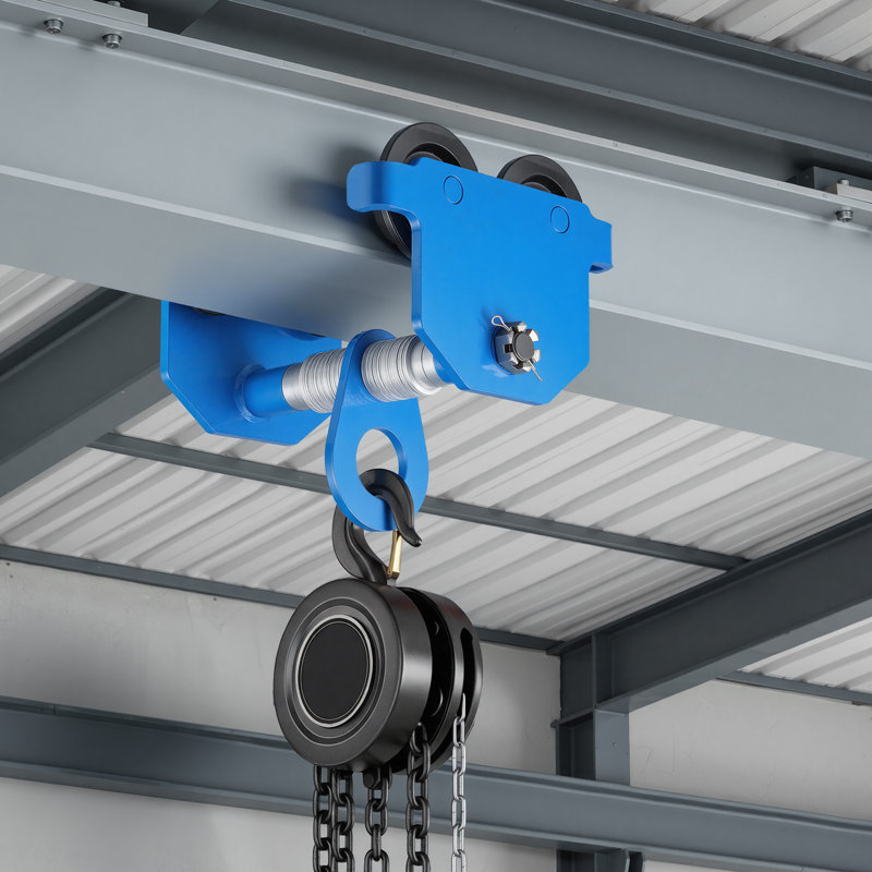 Manual Trolley, 6600 lbs/3 Ton Load Capacity, Push Beam Trolley with Dual Wheels, Adjustable for I-Beam Flange Width 2.5" to 8", Heavy Duty Carbon Steel Garage Hoist for Straight & Curved I Beam