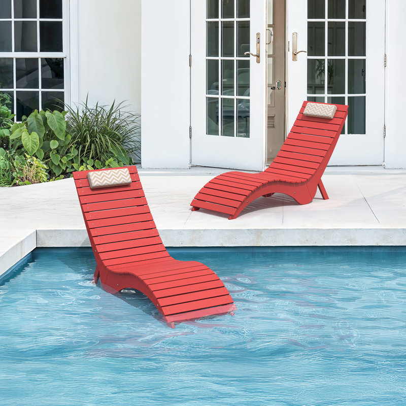 Aquawave  Waterproof & Anti-Drift Patio Chaise Lounge, Bright Red