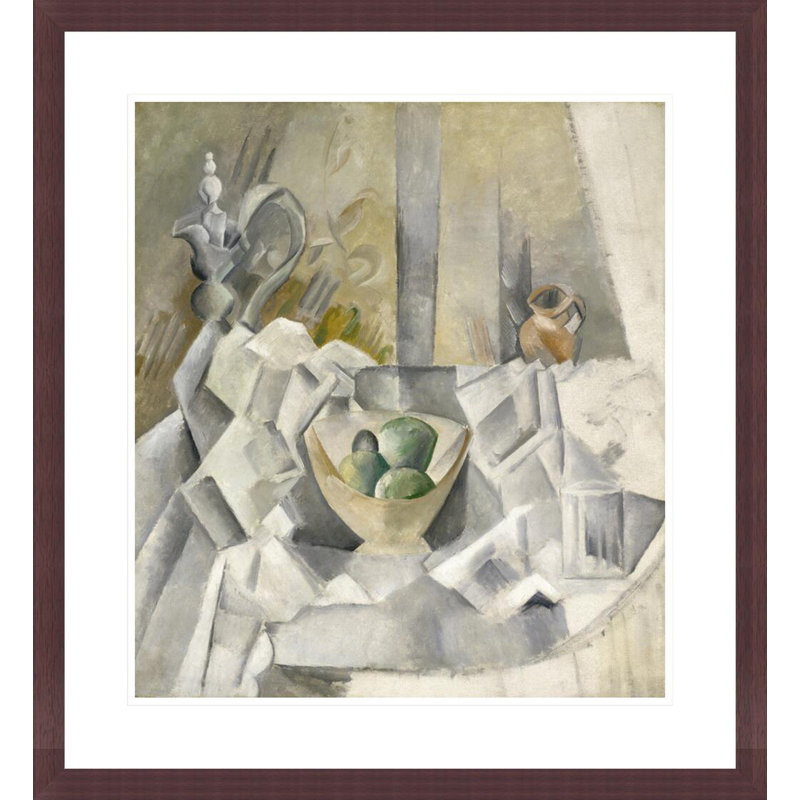 Carafe Jug and Fruit Bowl par Pablo Picasso - Impression sur toile, H 25,61 po x l 23,5 po