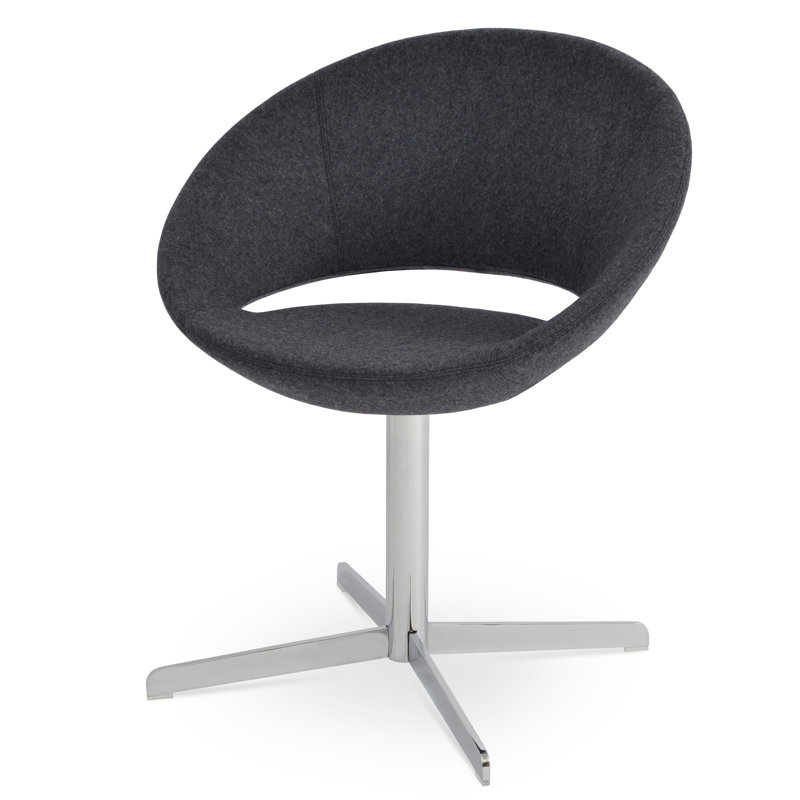 Crescent 4-Star Side Chair, Chrome, Dark Gray