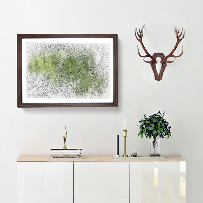 Leaf Veins - Picture Frame Graphic Art Print, Walnut Framed, 36cm H x 48cm W x 2cm D
