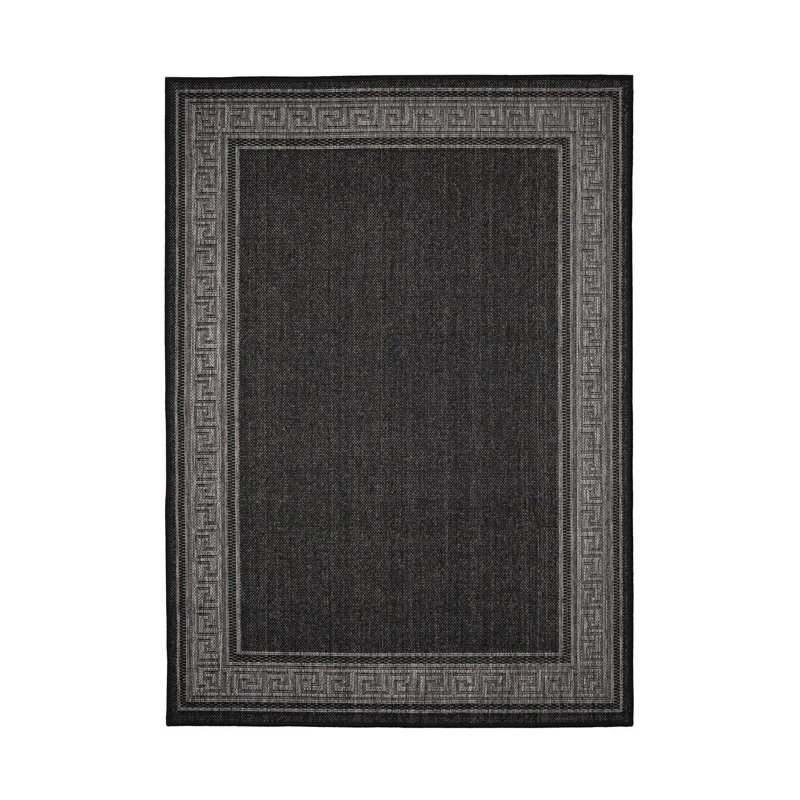 GEL GREEK KEY BLACK 60/230cm, Rectangle 80 x 150 cm