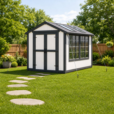 18" Shed, Gazebo, and Trampoline Ground Anchor Kit with Cable and Turnbuckles