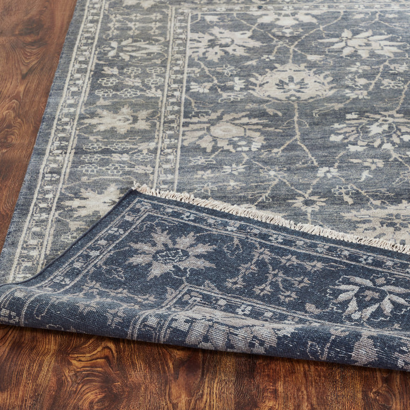 Preiss Wool Oriental Area Rug in Gray/Ivory, Rectangle 5' x 7'
