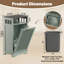 Armoire à ordures inclinable 13 gallons - Conception cannelée avec tablette de rangement ouverte-130194912-132784061