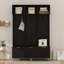 Modern Large Storage Hall Tree With Bench, Multi-Functional Storage Bench With High Gloss Fluted Doors-115111581