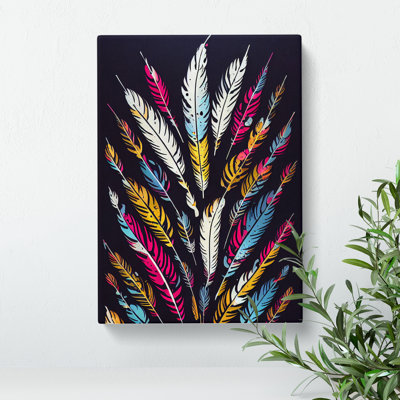 Feathers Splashed No.1 - Wrapped Canvas