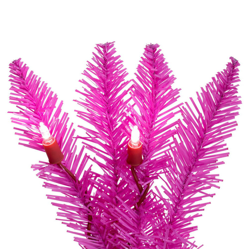 9' x 14" Hot Pink Artificial Pre-Lit Garland with 100 Pink LED Mini Lights