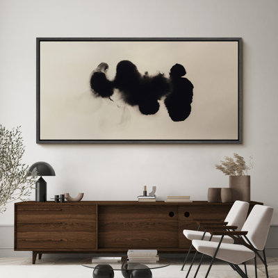 Large Framed Canvas Print Wall Art - Neutral Abstract Print for Minimalist Modern Wall Decor