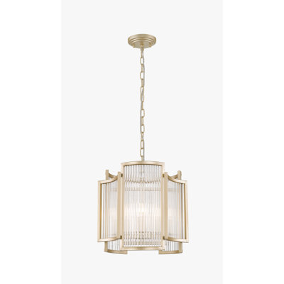 3 - Light Geometric LED Pendant with Glass Accents
