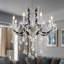 Lustre classique / traditionnel en cristal à 8 lumières à intensité variable