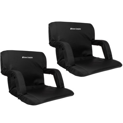 Home-Complete Stadium Seat - Bleacher Cushion with Padded Back Support, Armrests, 6 Reclining Positions, and Portable Carry Straps