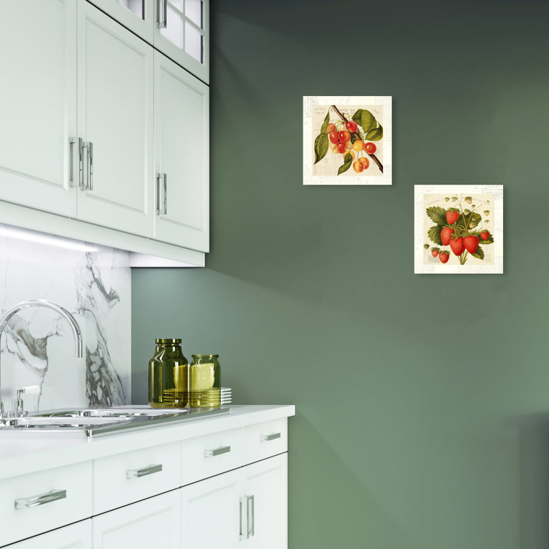 «Cerises & Fraises» par Remy Dellal, art sur toile (ensemble de 2)