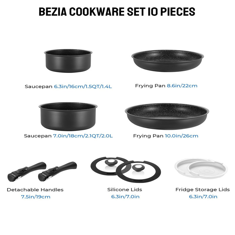 Metrodora 10 - Piece Granite Cookware Set