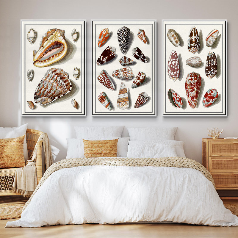 Ensemble de 3 cadres flottants sur toile, H 36 po x l 72 po, Cadre flottant blanc