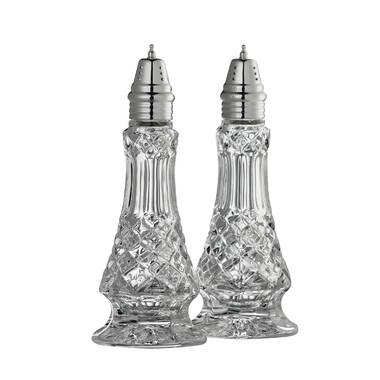 Red Salt and Pepper Shakers Set with Holder - Dopeca Glass Salt