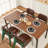 71in Rectangle Dining Table Wood Kitchen Table for 6-8 Person Brown (Only Table)
