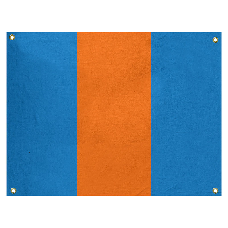 Tapisserie de polyester Baltimore, Miami, H 59 po x l 80 po x P 1 po, Bleu / rouge orangé / bleu