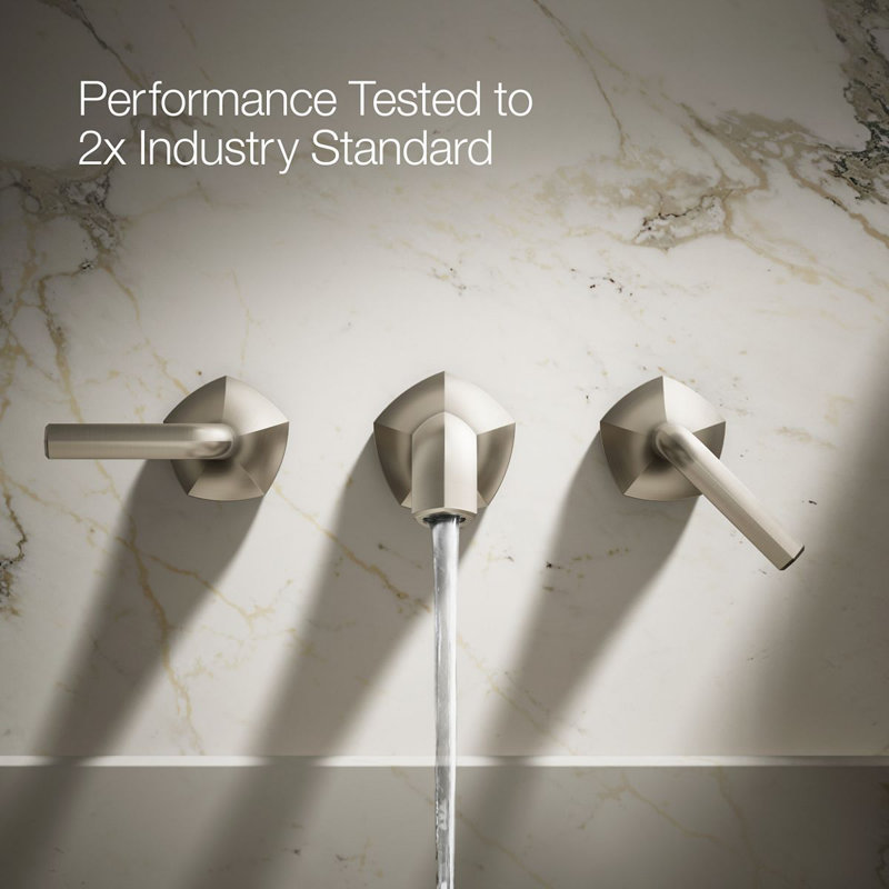 Occasion Wall-Mount Bathroom Sink Faucet Lever Handle Trim, Brushed Nickel