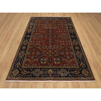 6'0" x 8'7" New Hand Knotted Red Wool Rectangle Oriental Rug - MOA10291845