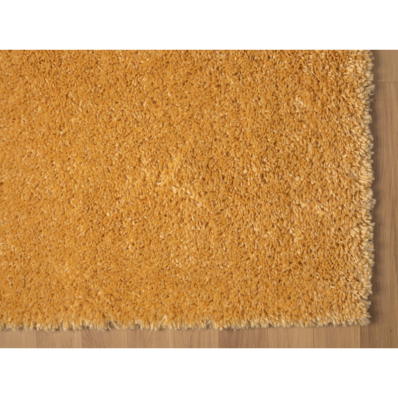 Shaggy Lush Golden Yellow Rug, Runner 80 x 300cm