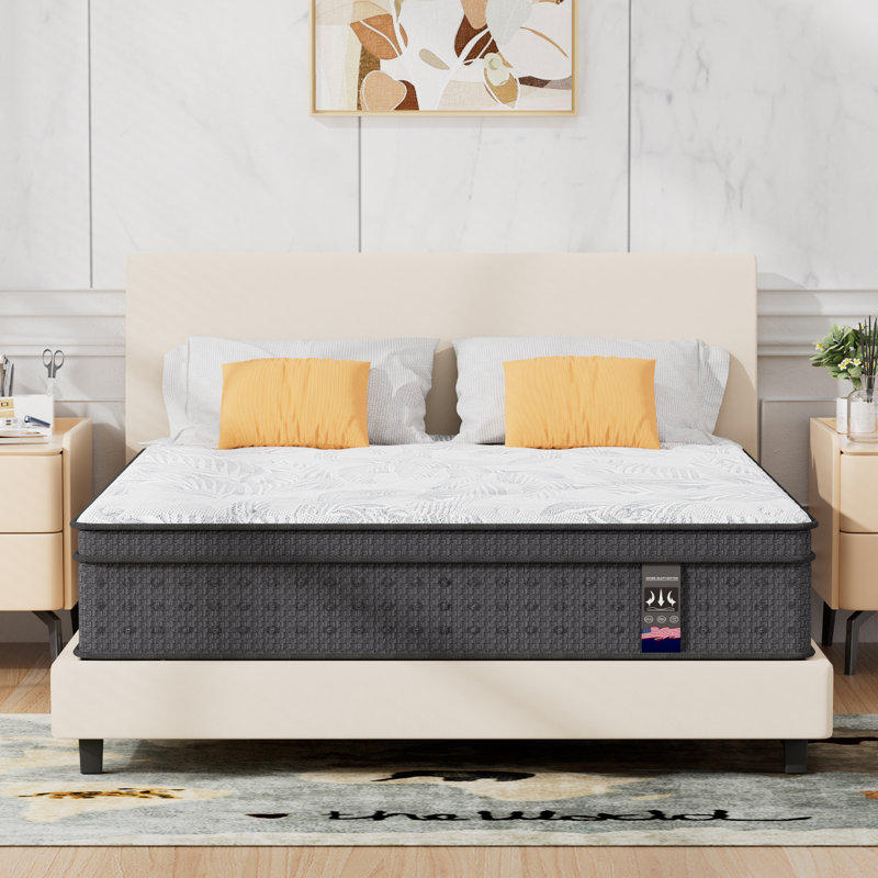 Devonport 14" Plush Cooling Gel Hybrid Mattress,Pocket Spring for Pressure Relief & Motion Isolation, Full