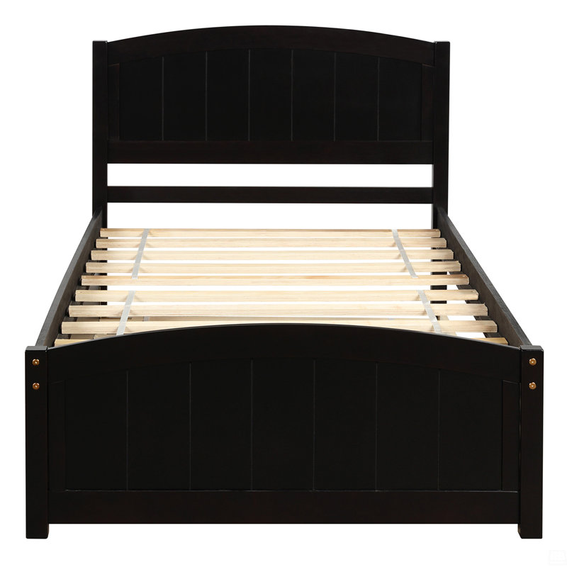 Lit plateforme simple avec lit gigogne, Espresso
