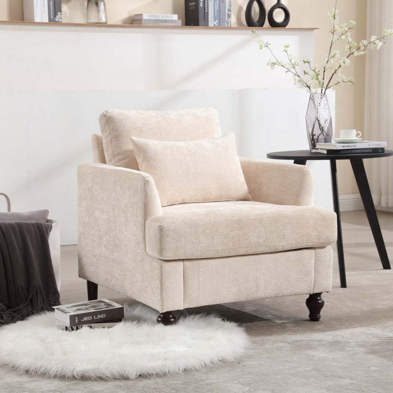 Fauteuil Chenille, Beige
