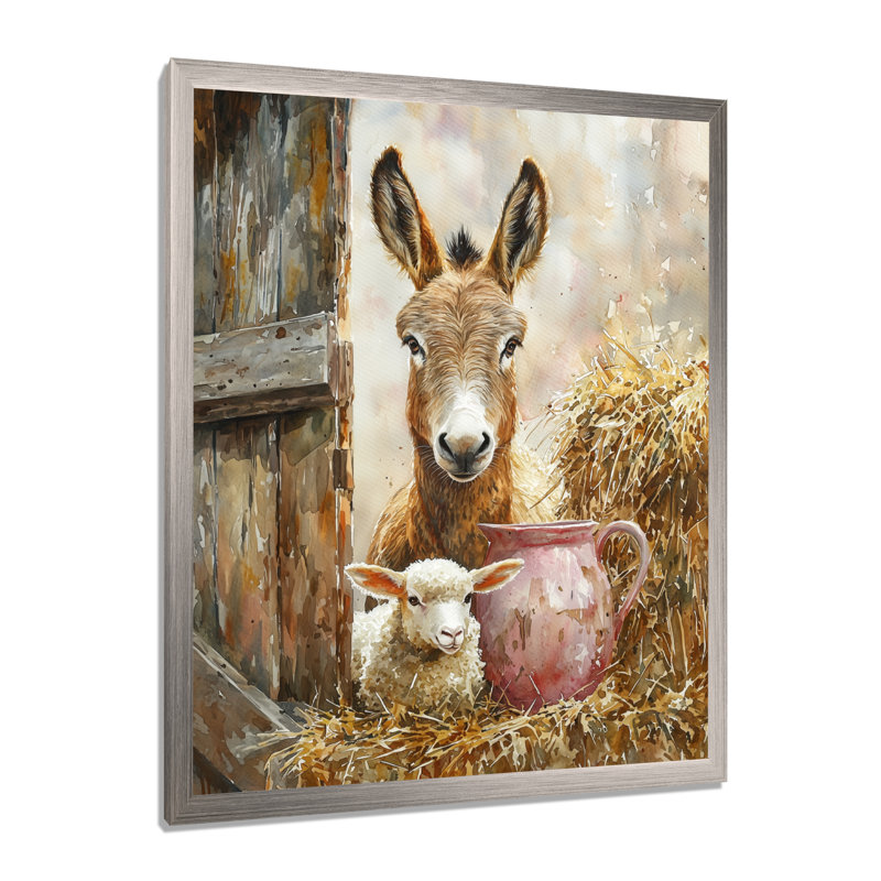 Dragomila - Animals Wall Art, 32" H x 16" W, Silver, Picture Framed