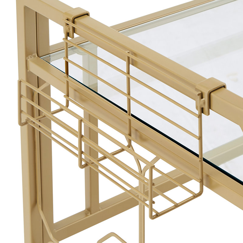 Elle Glass Top Metal Base Writing Desk