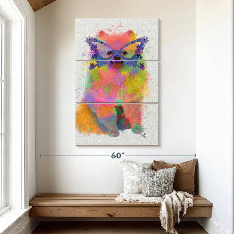 Poméranien Rainbow Splash, H 50 po x l 32 po