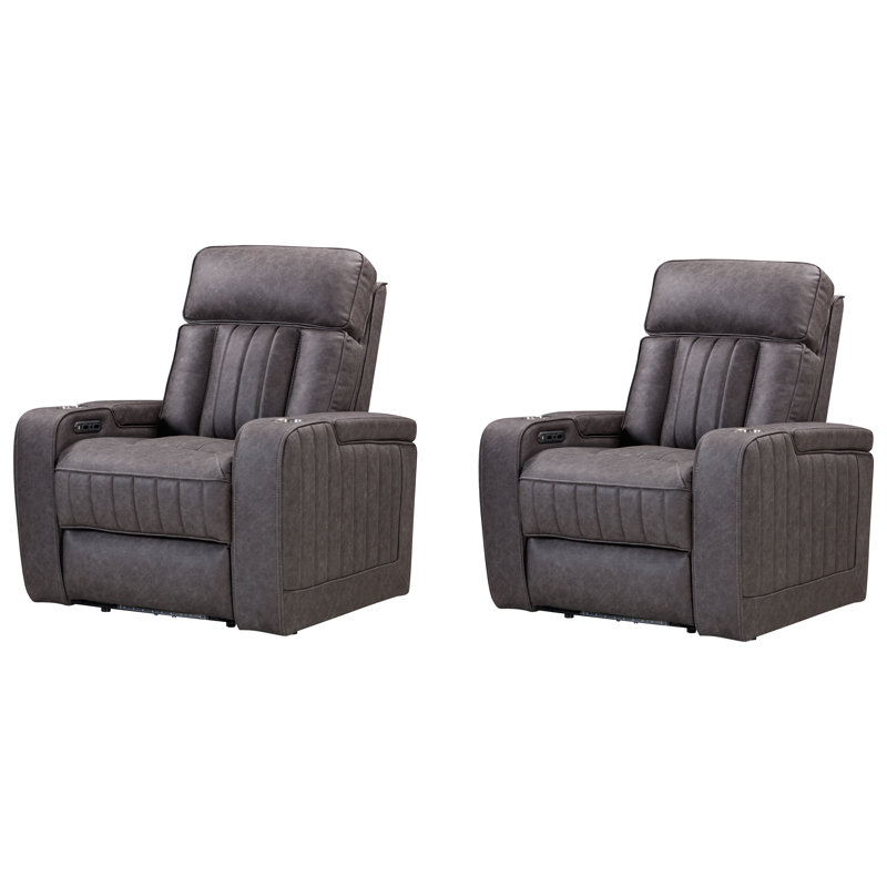 Ensemble de deux fauteuils inclinables électriques Desiri, Gris