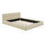 Grand lit plateforme tapissier avec tissu épais, lit au sol avec structure solide, beige-255012502