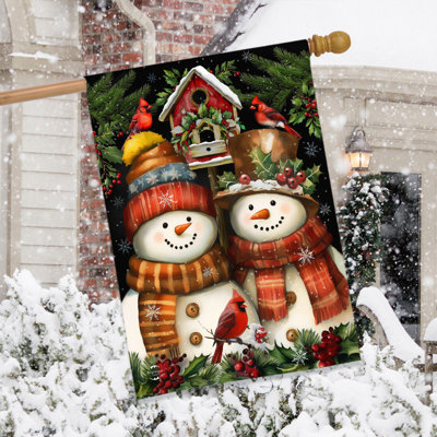 Drapeau de maison de bonhomme de neige