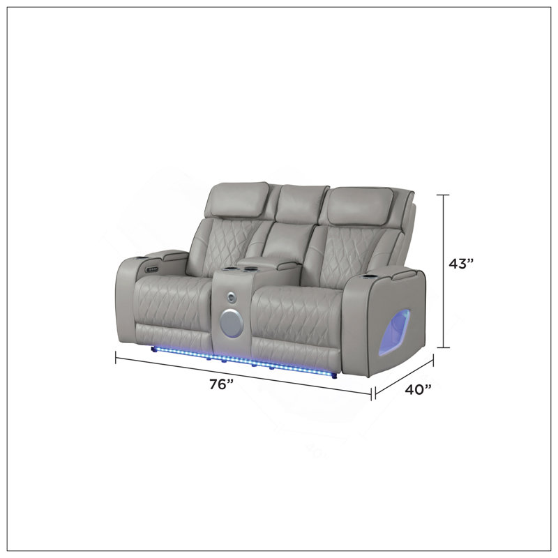 Causeuse inclinable avec massage, éclairage à DEL et rangement Fortuner